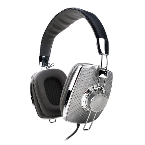 G cube luxy 500 silver sport luxury leatherette finish headphone set with extra base