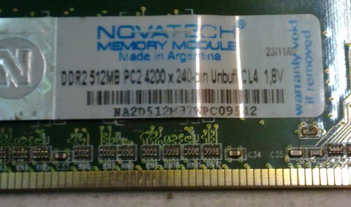 Memoria ddr2 novatech de 512mb pc2 4200 533mhz 8 chips 11 15264 mla20099186375 052014 f