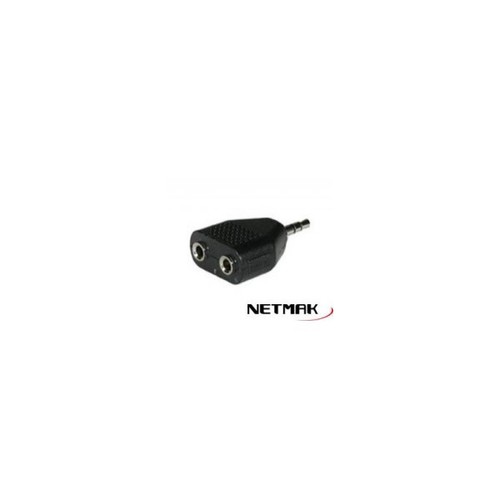 Adaptador audio miniplug 35mm a 2 miniplug m h netmak nm c2